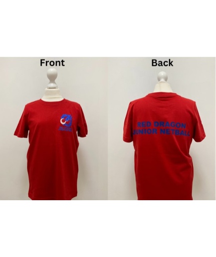 Red Dragon Junior Netball - RED DRAGON NETBALL TSHIRT, Sportswear, Sports Clubs